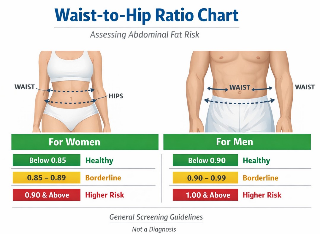 Waist-to-Hip Ratio Chart and Healthy Ranges