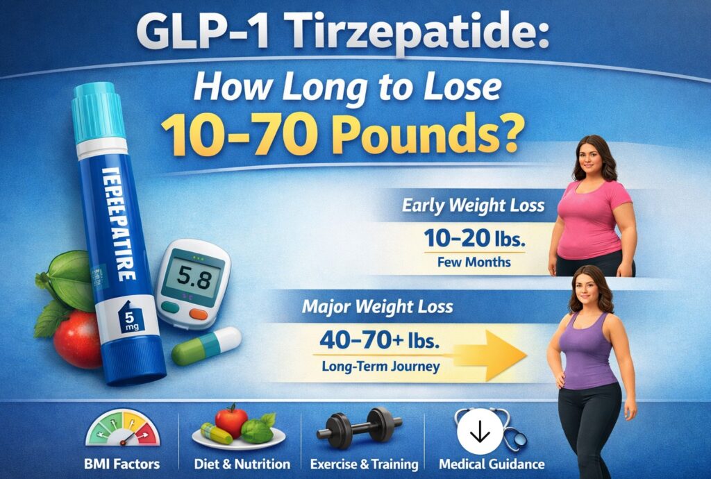 GLP-1 Tirzepatide: How Long to Lose 10–70 Pounds? A Board-Certified Weight Loss Specialist Explains