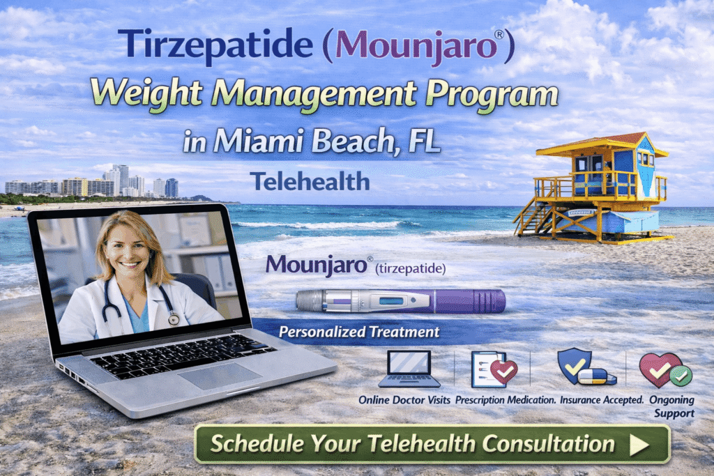 tirzepatide weight loss miami Tirzepatide (Mounjaro®) Weight Management Program in Miami Beach, FL - Telehealth