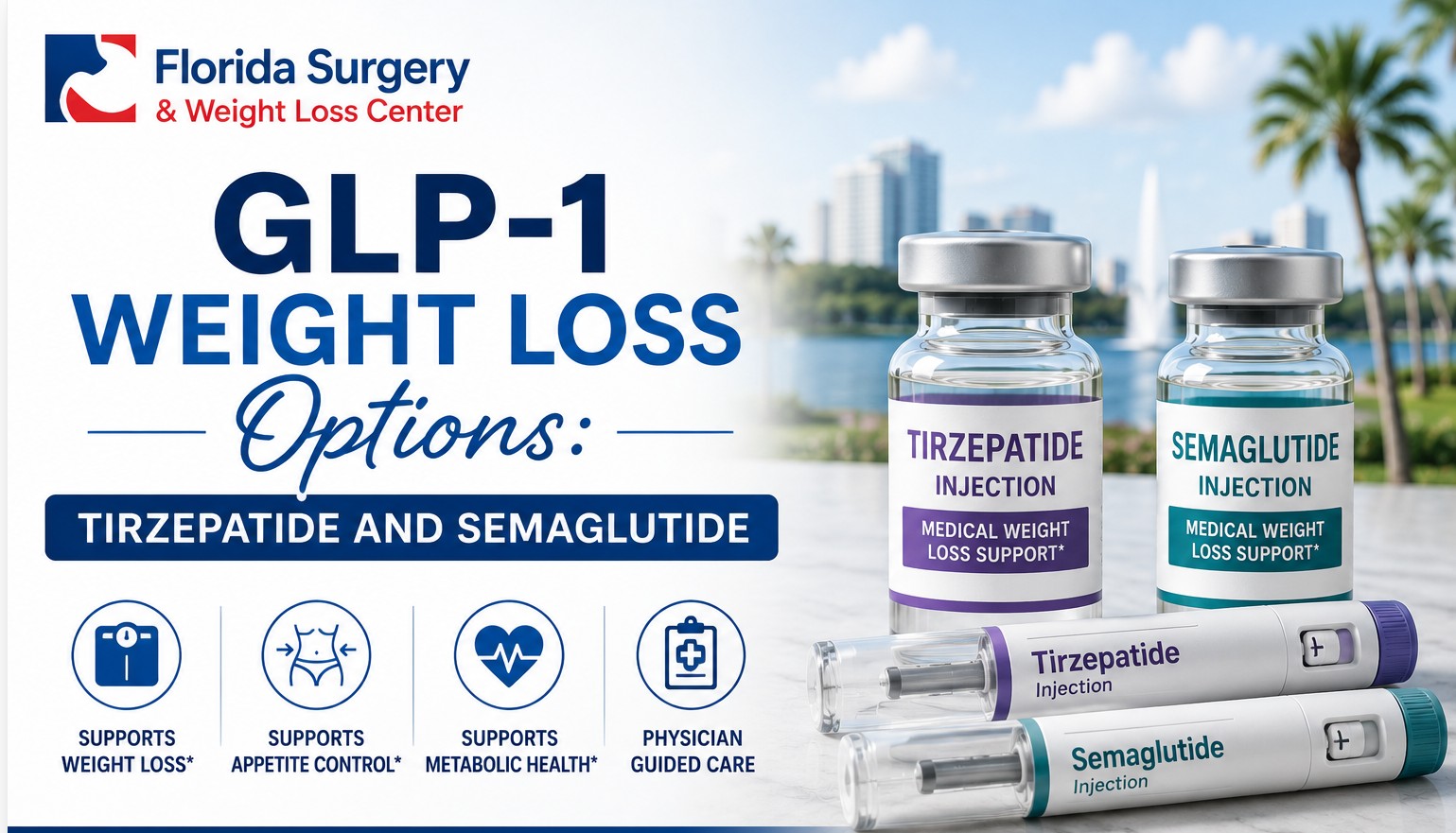 Weston, FL. Learn about GLP-1 options, including tirzepatide, semaglutide - Florida Surgery And Weight Loss Center