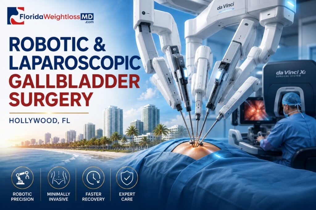 Robotic and laparoscopic gallbladder surgery in Hollywood, FL at Florida Surgery And Weight Loss Center