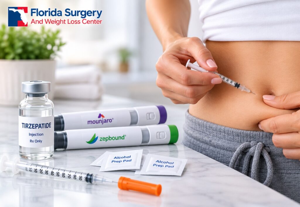 How to inject tirzepatide at home using a vial, Mounjaro® or Zepbound® injection pen – Florida Surgery And Weight Loss Center